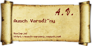 Ausch Varsány névjegykártya